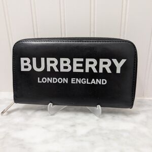Burberry Black Zip-Around Wallet and Dust Bag